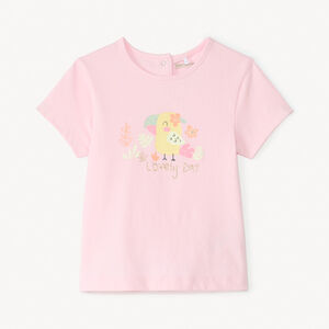 T-shirt manches courtes print fantaisie pailleté pour bébé fille 