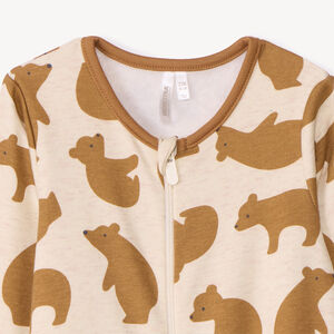 Set van 2 onesies met rits en berenmotief voor babyjongens 