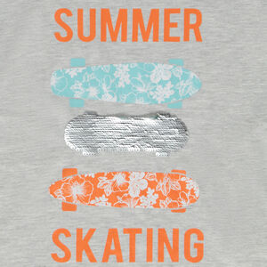 T-shirt korte mouwen print en magische pailletten skate voor jongens 