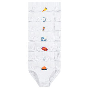 Set van 7 katoenen slips met fantasiepatroon 