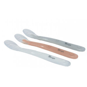 Cuillères Douces silicone 3 pièces Blanc/Gris/Terracotta 