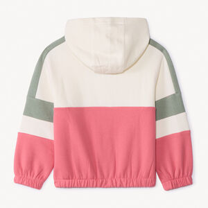 Sweatshirt in fleece met colourblockkap voor meisjes 