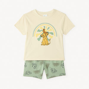 2-delig set t-shirt + short The Lion King Disney voor babyjongen 