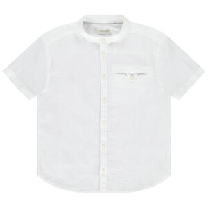 Chemise manches courtes uni à col mao  