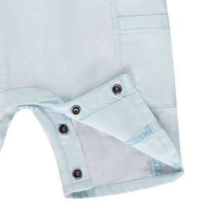 Salopette courte en toile unie pour bébé garçon 