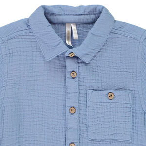 Lange mouwen tetra uni chemise voor baby jongen 