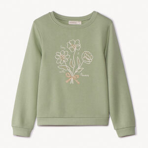 Sweat molleton uni à print pailleté pour fille 