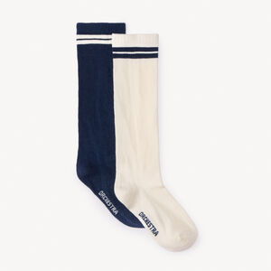 Lot de 2 paires de chaussettes hautes esprit collège pour fille 