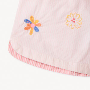 Short in seersucker met borduursels voor meisjes 