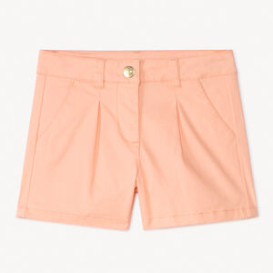 Short in uni twill met plooieffect voor meisjes 