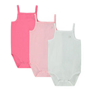 Set van 3 effen bodies met bretellen voor meisjes 