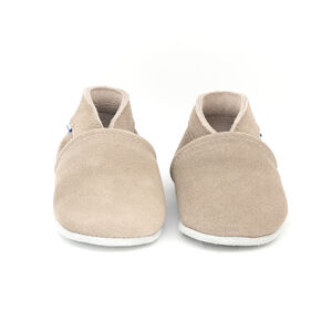 Chaussons souples 12-18M en suède Babysoft Niquel 