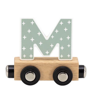 Lettre "M" en bois pour train coloré 