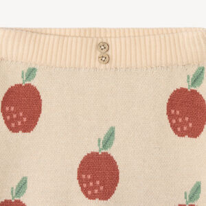 Ensemble 2 pièces bébé fille en tricot motif pomme 
