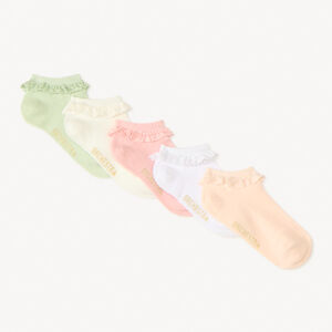 Lot de 5 paires de chaussettes courtes volantées pour fille 