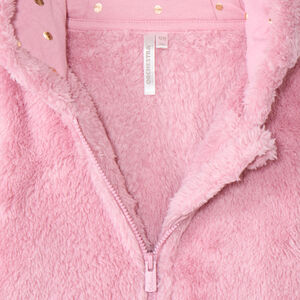 Sherpa fleecevest met kap voor babymeisje 