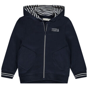 Gilet à capuche molletonné avec détails rayés pour garçon 