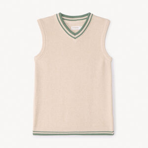 Pull sans manches en tricot uni pour garçon 