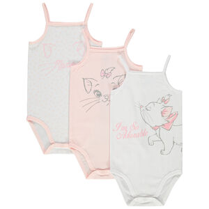 Set van 3 bodies met fijne bretellen print Marie Aristochats Disney 