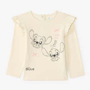 T-shirt met lange mouwen voor meisjes met Stitch en Angel-print 
