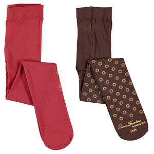 Set van panty's in effen kleur 