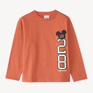 T-shirt garçon manches longues patch Mickey Disney 