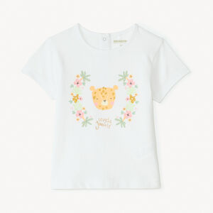 T-shirt manches courtes print fantaisie pailleté pour bébé fille 