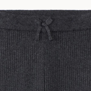 Gebreide effen ribonderbroek met decoratieve strik voor meisjes 