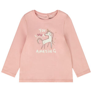 Lange mouwen T-shirt in jersey met print voor baby meisje 