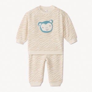 Ensemble jogging molleton imprimé zébré pour bébé garçon 