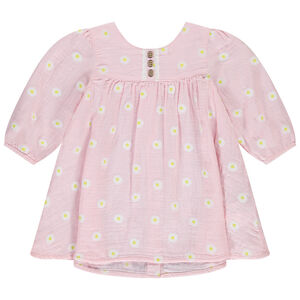 Robe manches longues imprimé marguerites pour bébé fille 