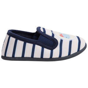 Chaussons bas rayés avec patch baleine pour bébé garçon 