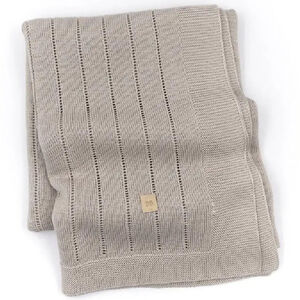 Deken wieg gestreept - 75x100 cm - Camel 