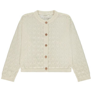 Gilet en tricot ajouré et boutons fantaisie pour fille 