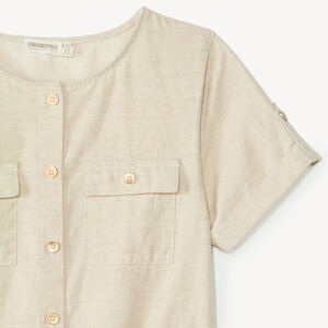 Combinaison courte en toile unie fille 