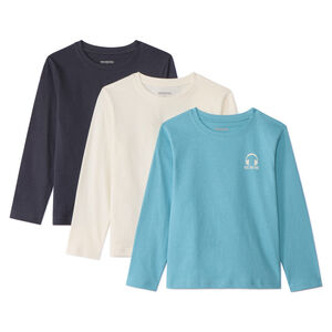 Lot de 3 t-shirts manches longues unis pour garçon  