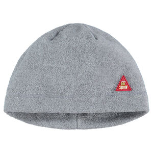 Skimuts van fleece met rubberen badge 