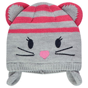 Bonnet péruvien en tricot avec détails brodés et oreilles de souris 