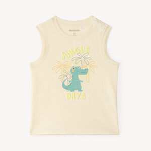 Effen tanktop met krokodilprint voor babyjongen 