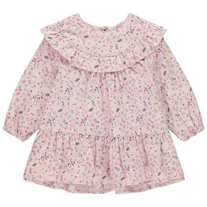 Tuniek met lange mouwen in voile met ruches voor meisjes 