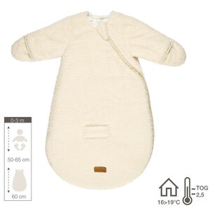 Slaapzak afneembare mouwen met wantjes - Teddy - Ecru - 60cm  