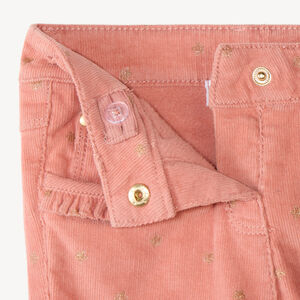 Slim velours broek voor meisjes met fantasiedruk 