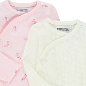 Lot de 5 bodies manches longues fantaisie pour bébé fille avec ouvertures différentes selon l'âge 