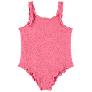 Eendelig badpak effen met dierlijk reliëfpatroon voor meisjes 