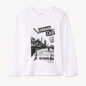 T-shirt manches longues photoprint ville pour garçon 