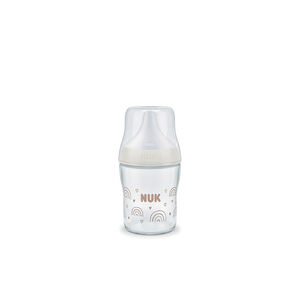 Petit biberon Perfect Match en verre 120 ml taille S - Arc-en-Ciel 