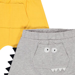 Lot de 2 bermudas en coton bio à détails en relief 
