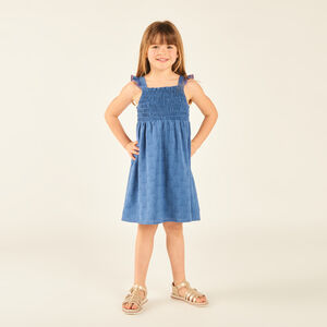 Mouwloze jurk met jeanslook voor meisjes 