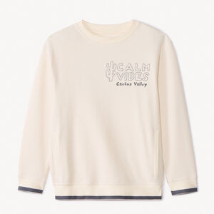 Sweat à poches en interlock printé cactus pour garçon 