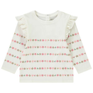 Marinière volantée à rayures fantaisie pour bébé fille 